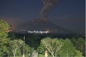 Gunung Agung Kembali Erupsi, Tinggi Kolom Abu Vulkanik Tiga Ribu Meter
