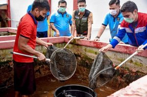 Warga Rutan Dumai Panen Lele 250 kilogram