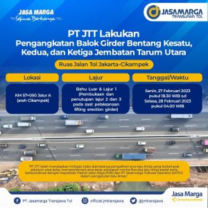 Dukung Pekerjaan Jalan Tol Jakarta-Cikampek, PT JTT Lakukan Pengaturan Lalin