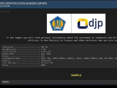 DJP Bantah Kebocoran 6 Juta Data NPWP Termasuk Milik Jokowi