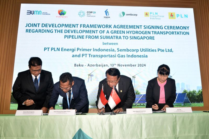 PLN-Sembcorp-TGI Kolaborasi Garap Proyek Pipa Hidrogen Hijau terbesar di ASEAN
