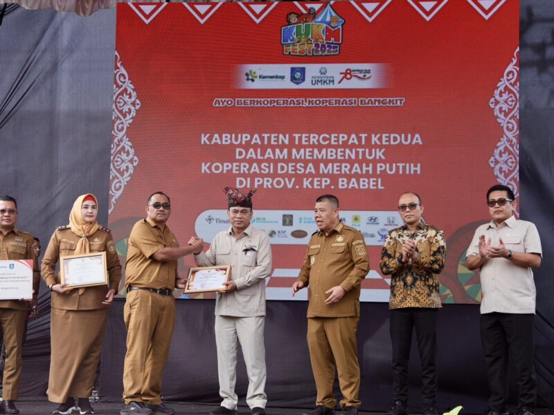 Acara KUKM Festival 2025 yang digelar dalam rangka memperingati Hari Koperasi Nasional di Pangkalpinang, Bangka Belitung, Selasa (15/7/2025).