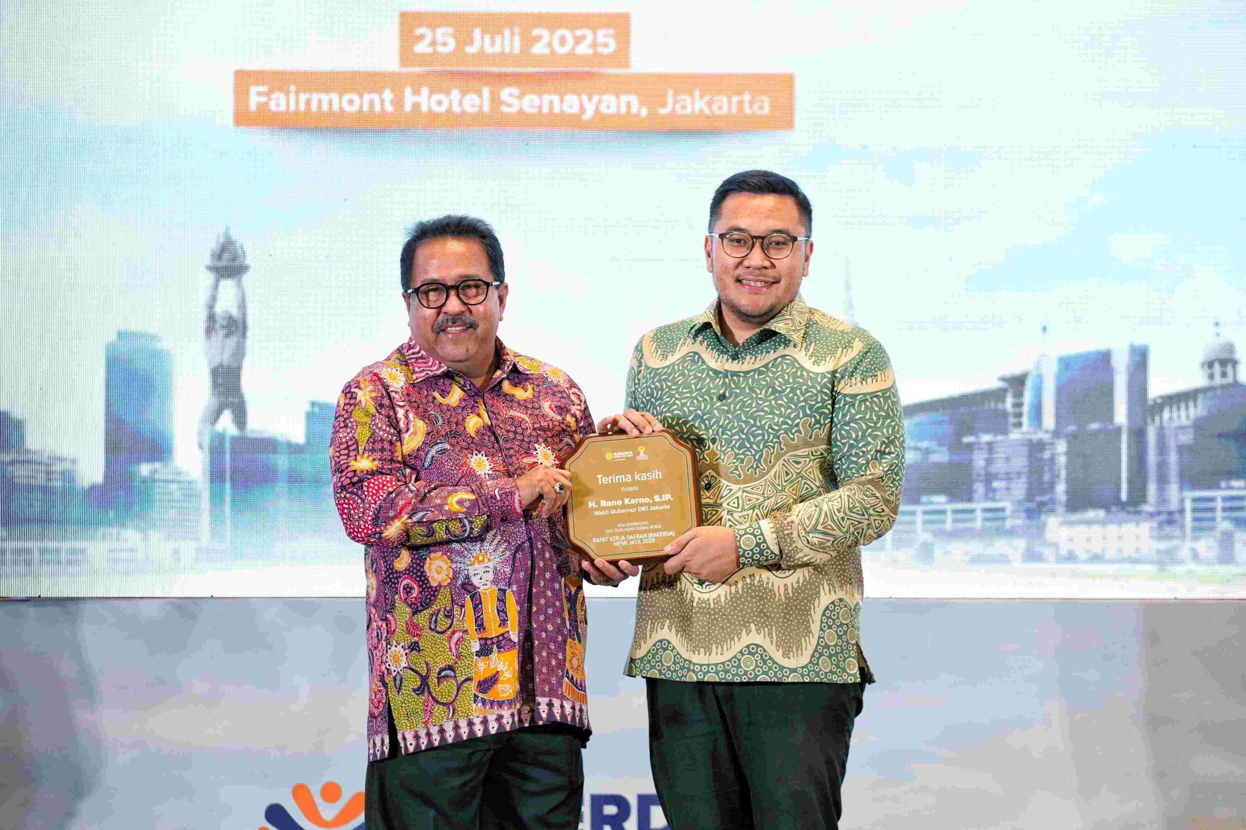 Wakil Gubernur (Wagub) DKI Jakarta, Rano Karno, menghadiri Rapat Kerja Daerah (Rakerda) Himpunan Pengusaha Muda Indonesia (HIPMI) Jaya