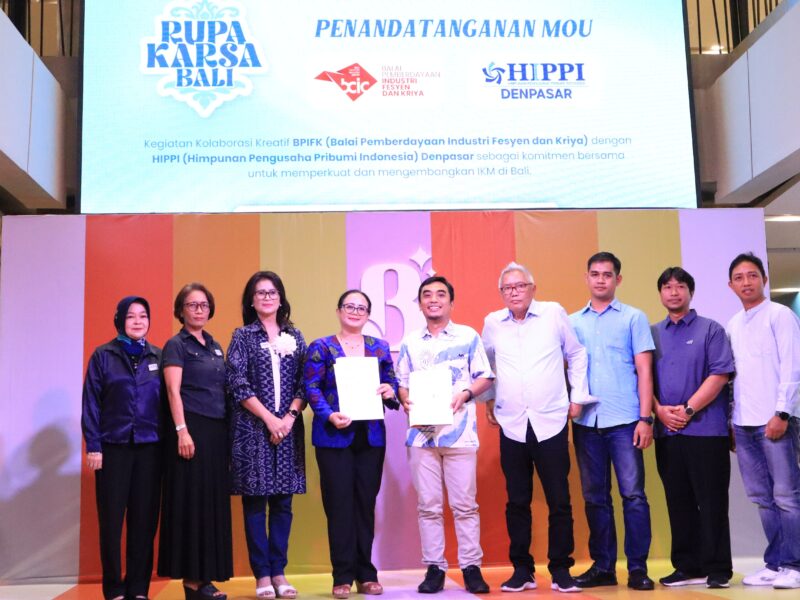 Kolaborasi antara Balai Pemberdayaan Industri Fesyen dan Kriya (BPIFK) dengan Himpunan Pengusaha Pribumi Indonesia (HIPPI) Kota Denpasar yang melaksanakan kegiatan “Rupa Karsa Bali 2025”.