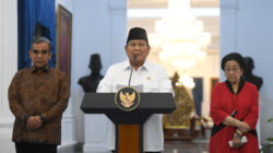 Presiden Prabowo didampingi Ketua Umum Parpol PDIP Megawati Soekarnoputri.