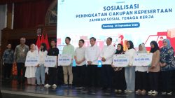 Sosialisasi Peningkatan Cakupan Kepesertaan Program Jaminan Sosial Tenaga Kerja" di Bale Asri, Pusat Dakwah Agama Islam (Pusdai) kota Bandung, Jawa Barat, Sabtu (20/9/2025).