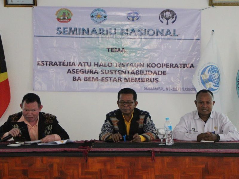 Seminar Nasional ini merupakan inisiatif dari CU Lanamona dan dihadiri oleh perwakilan pimpinan koperasi se-Timor Leste serta semua kepala desa di Distrik Bononaro.
