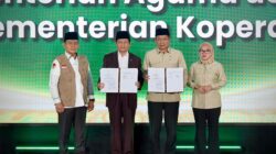 penandatanganan MoU dengan Kemenag, di sela-sela Rakernas Kemenag 2025, di Tangerang, Banten, Selasa (16/12).