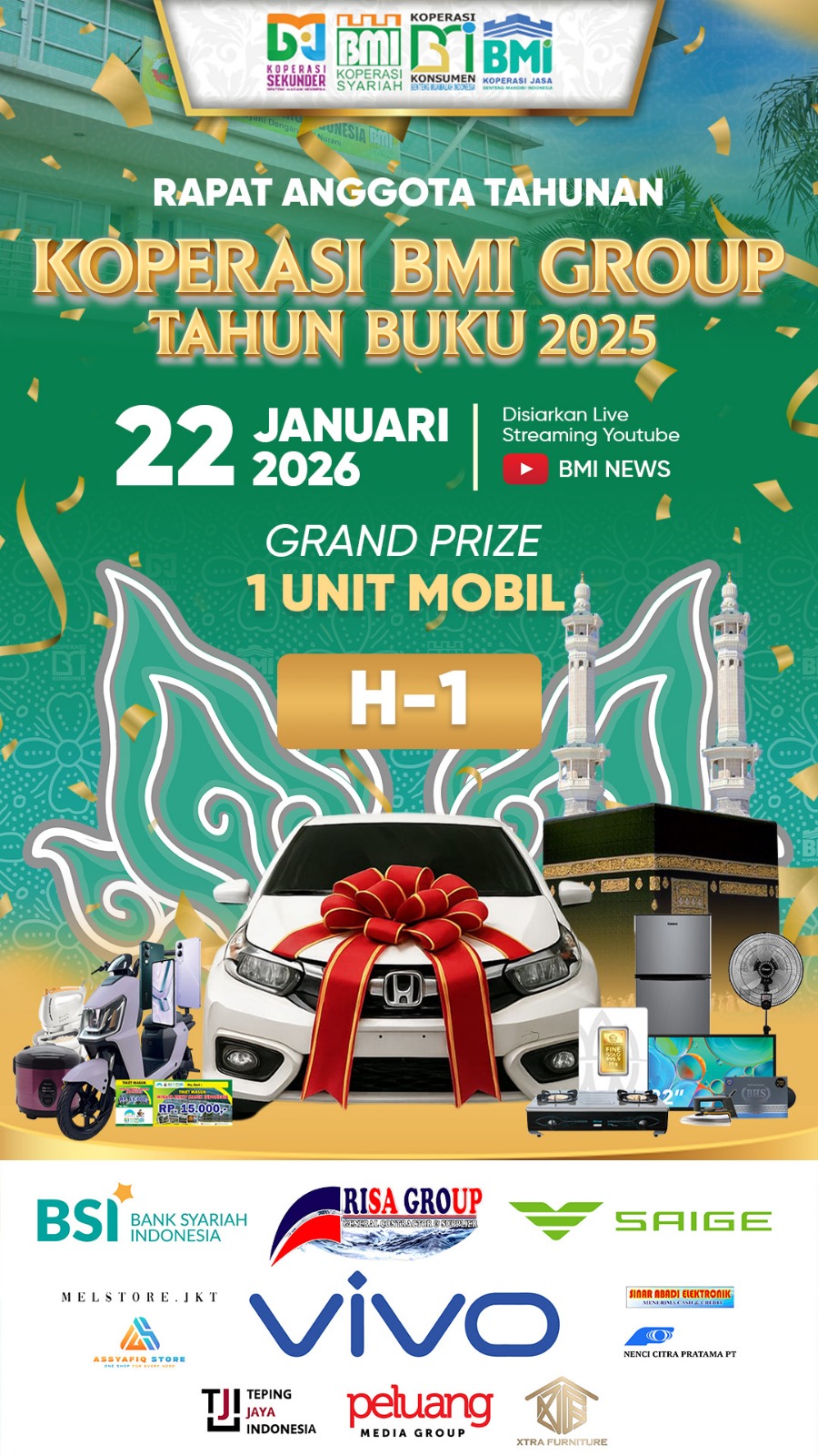 H-1 RAT Tahun Buku 2025, Koperasi BMI Group Pastikan Kesiapan Acara Hybrid