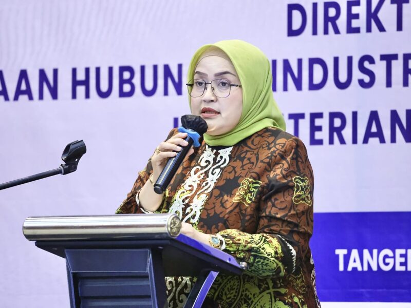 Direktur Jenderal Pembinaan Hubungan Industrial dan Jaminan Sosial Tenaga Kerja Kementerian Ketenagakerjaan, Indah Anggoro Putri