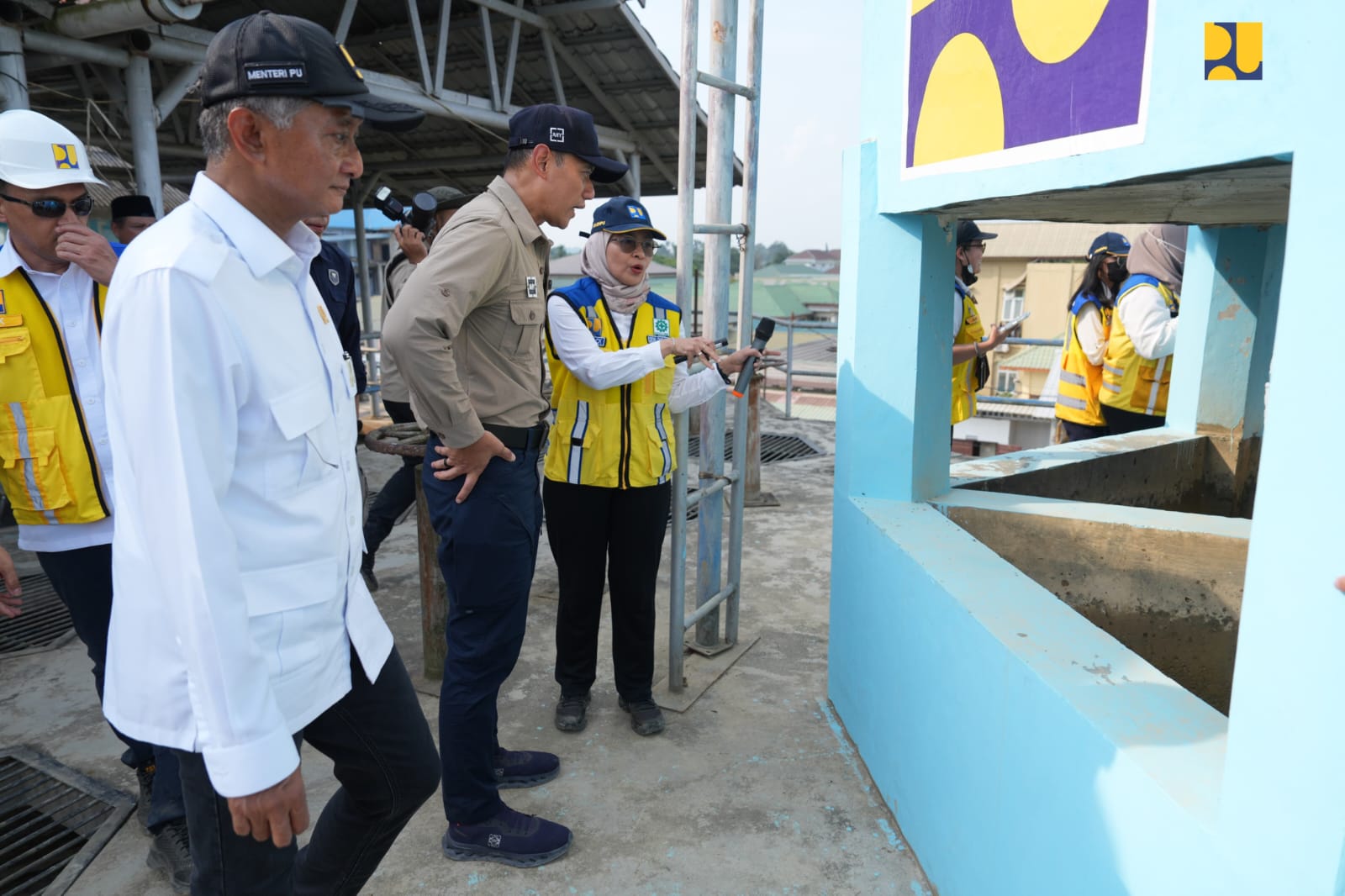 Peninjauan langsung SPAM Karang Baru oleh Menteri Koordinator Bidang Infrastruktur dan Pembangunan Kewilayahan Agus Harimurti Yudhoyono (AHY), didampingi Menteri PU Dody Hanggodo.