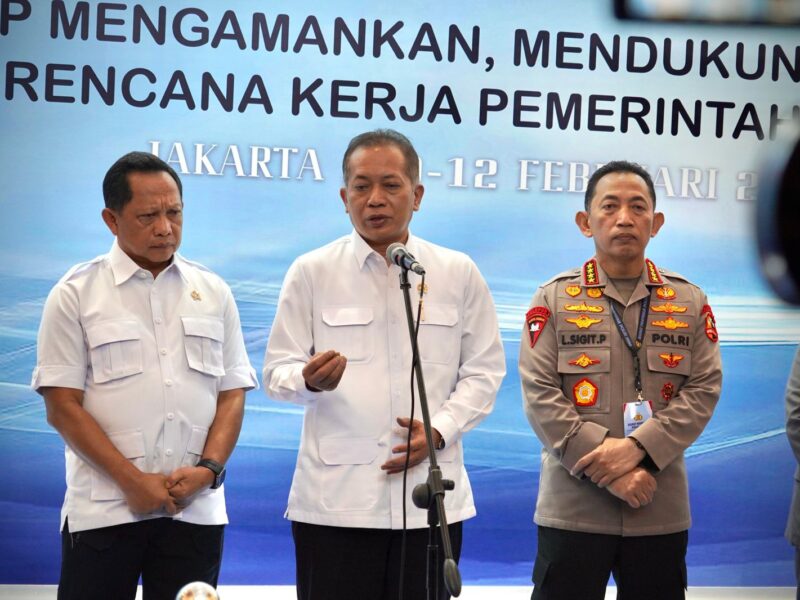 diskusi panel Rapat Pimpinan (Rapim) Polri di Jakarta, Rabu (11/2).