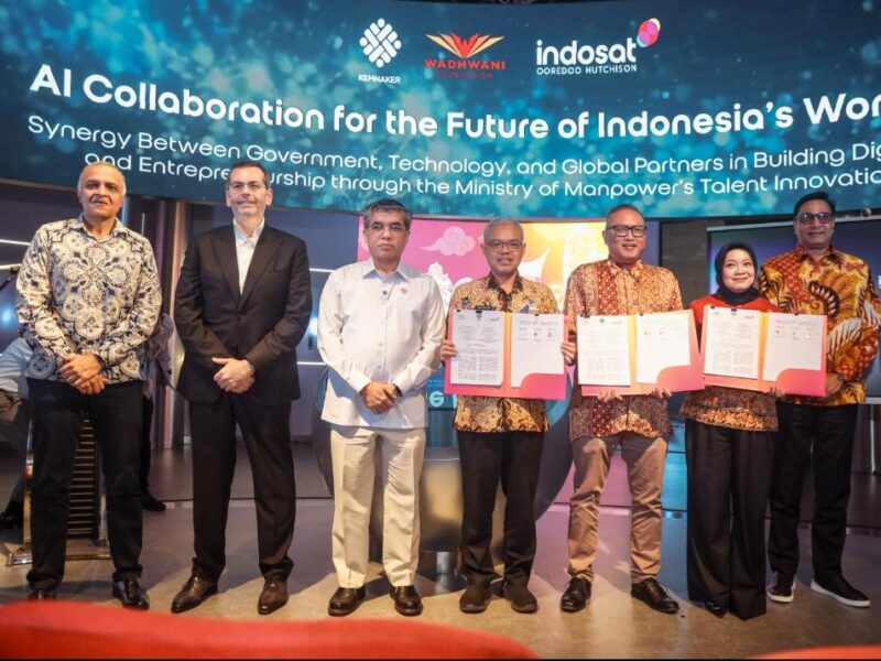 Kemnaker Gandeng Indosat dan Wadhwani, Siapkan Talenta Siap Kerja di Era AI.