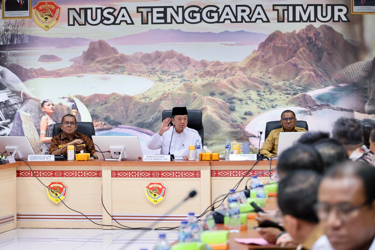 Rapat Koordinasi (Rakor) Program Kebijakan Pertanahan dan Tata Ruang bersama Gubernur, bupati, dan wali kota se-Nusa Tenggara Timur (NTT) di Kantor Gubernur NTT, Kupang, Selasa (4/8/2026).