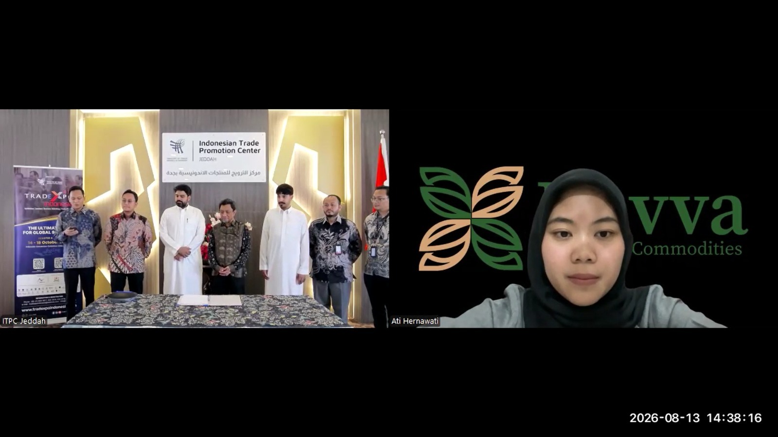 Penandatanganan kontrak pembelian atau Sales Purchase Agreement (SPA) antara PT Navva Nusantara Commodities dari Indonesia dan Al Nafea Foods Co. dari Arab Saudi. Foto: kemendag/peluangnews