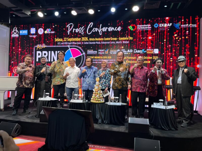 Press conference ALLPrint Indonesia 2026. Foto: krista exhibitions/peluangnews