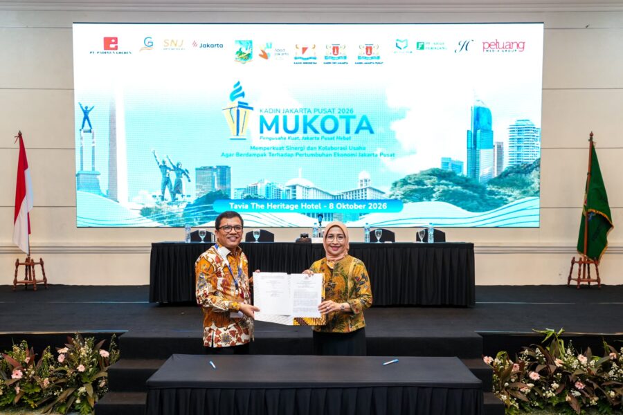 Ketua Kadin Jakarta Pusat periode 2026-2031 Somser Affandi Gultom dan Ketua Umum Kadin DKI Jakarta Diana Dewi. Foto: Gema/peluangnews