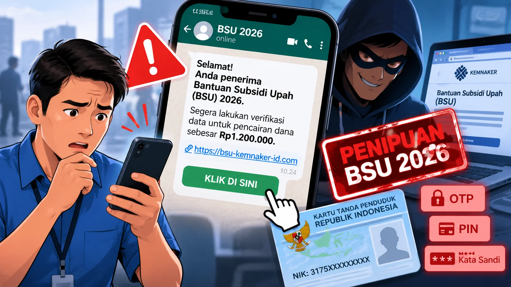 Kemnaker Ingatkan Penipuan BSU 2026, Waspadai Link Palsu
