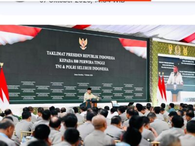 Prabowo Taklimat 800 Pati TNI-Polri di Istana, Singgung Tentara Rakyat dan Kapolri Baru